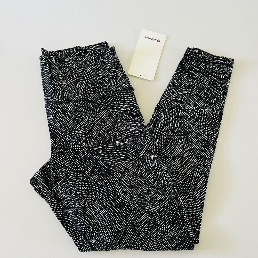 LULULEMON ATHLETICA Free Spirit Ice Grey Black Align Pant 28" Leggings - US 12